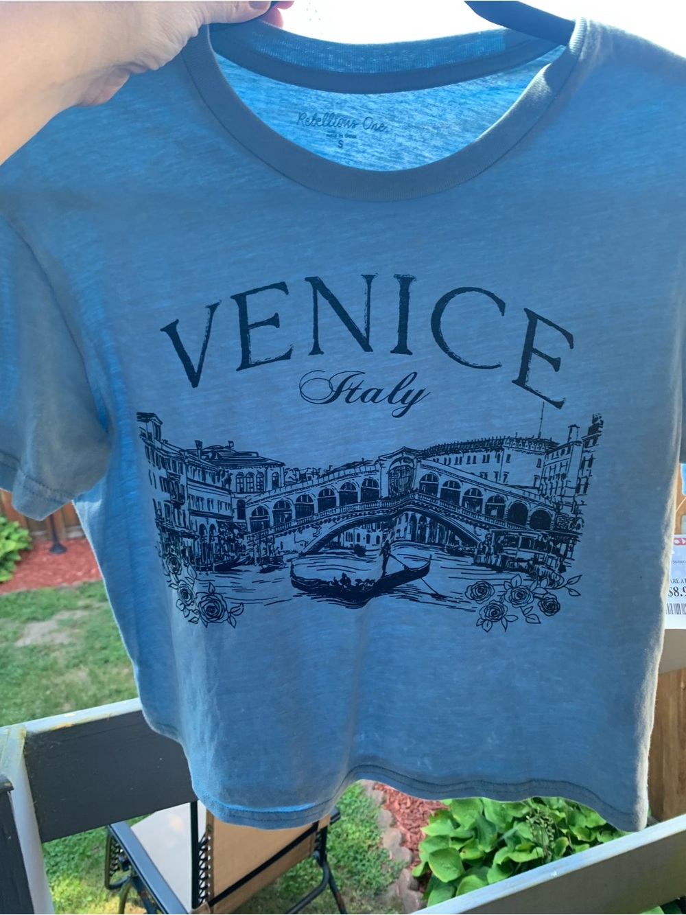 Rebellious One Light Blue Venice Italy Graphic Tee BRAND NEW - Picture 7 of 9